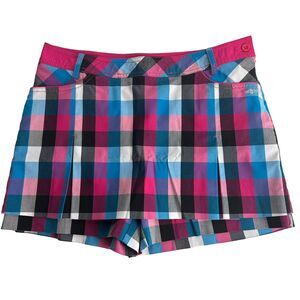 louis castel purple pink gingham plaid golf skirt skort Size M